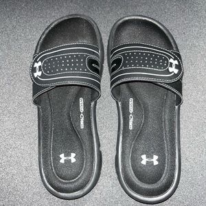 Black Under Armour slides